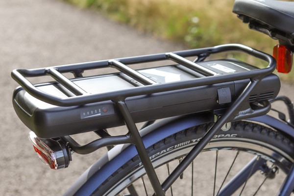 Raleigh Array Electric Bike rack mounted battery