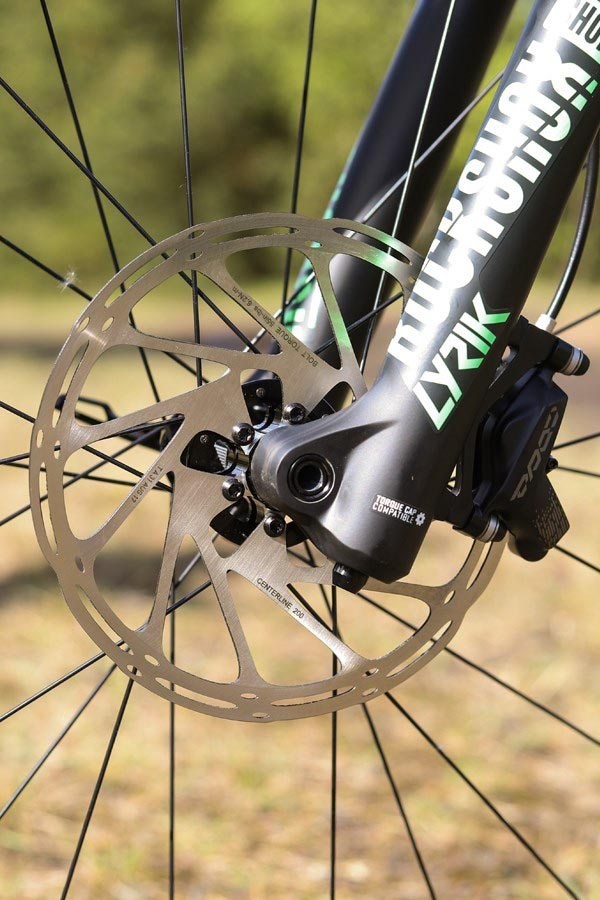 Specialized Turbo Kenevo brake rotor adn Lyric fork lowers