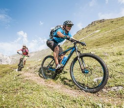 riding a Cube mtb