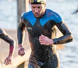 Swimmer wearing a tri suit