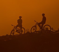 relaxing mid mountain bike ride