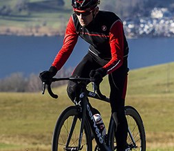 Cyclist wearing a Castelli jacket