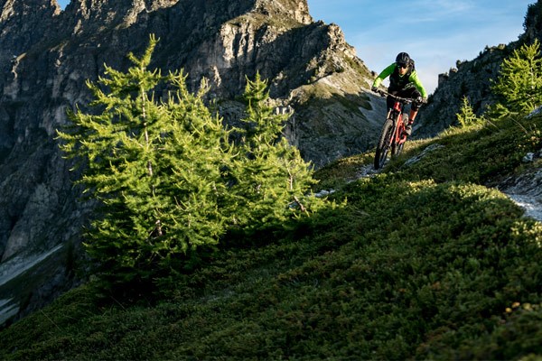 Mountain biker on the edge of cliff