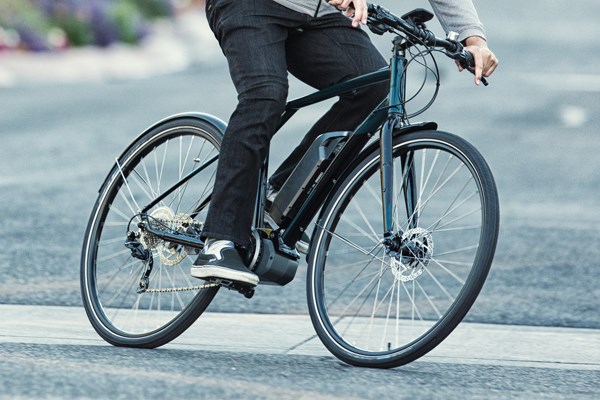 commuter riding an ebike