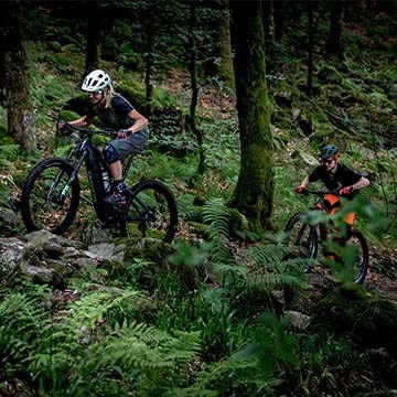 Mountain bikers on E-bikes