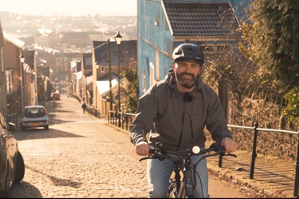 electric bike up steep hill