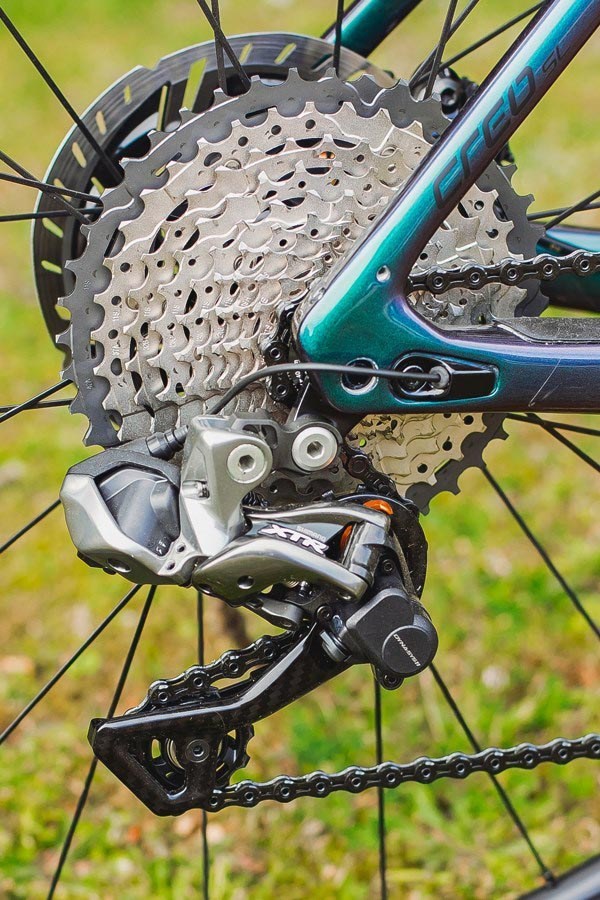 Specialized Turbo Creo SL XTR Di2 rear derailleur adn wide range cassette