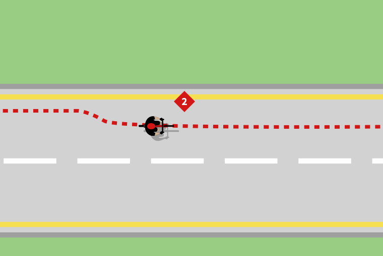 Move into the primary position as you approach the junction