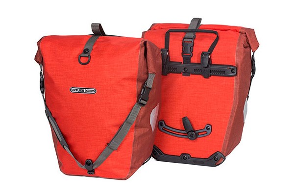 Ortlieb rear pannier bags showing fittings