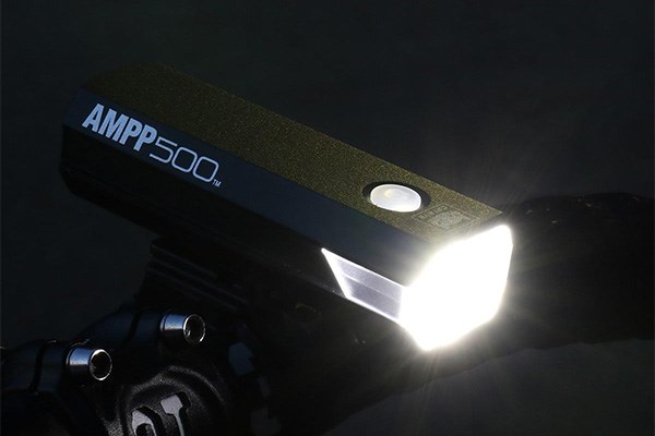 Cateye AMPP 500 bike light on a handlebar