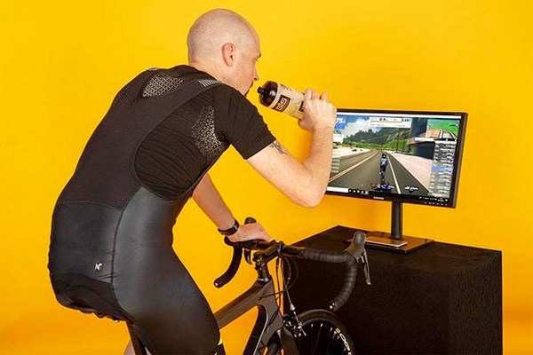 riding a smart turbo trainer with Zwift