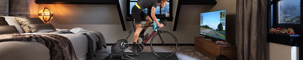 Riding a turbo trainer at home