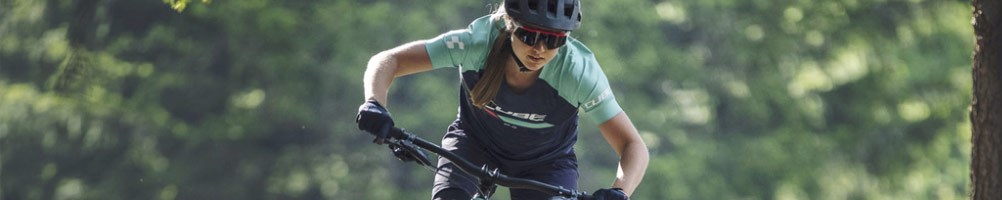 Female mountain biker