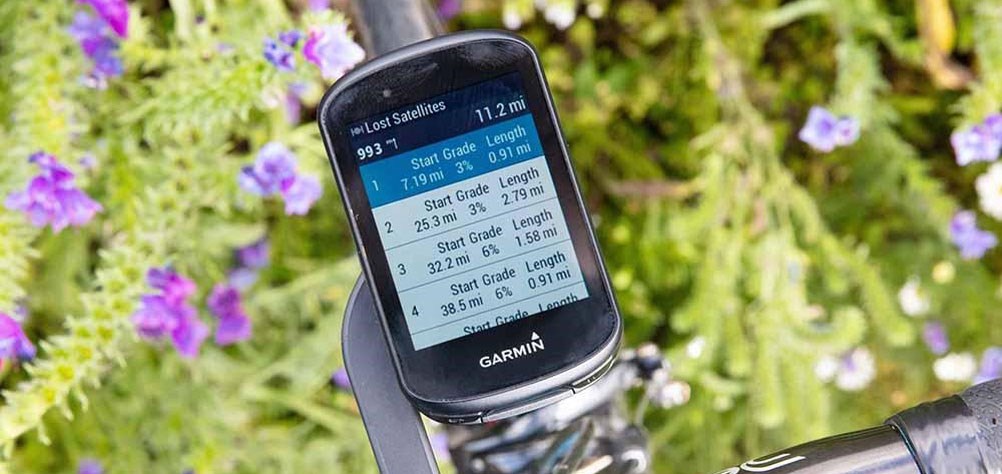 Garmin Edge satellite display