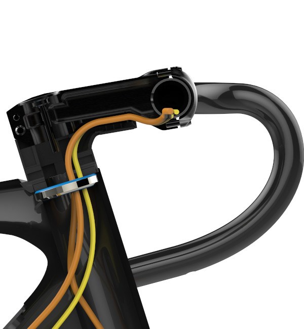 Orbea Orca stem cable routing cut out view