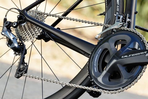 Rear wheel and chain of a bike