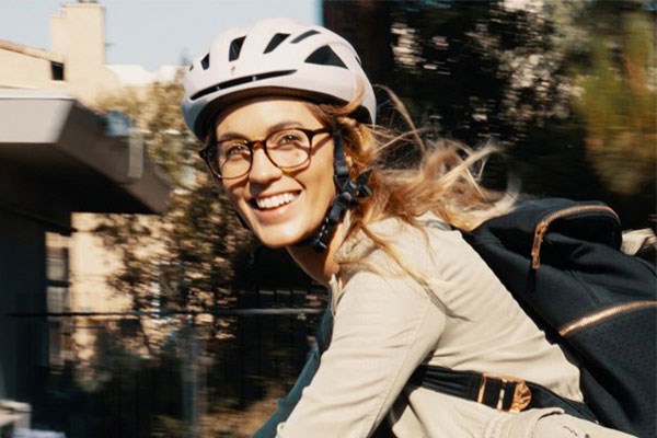 cyclist wearing specialized align ii helmet
