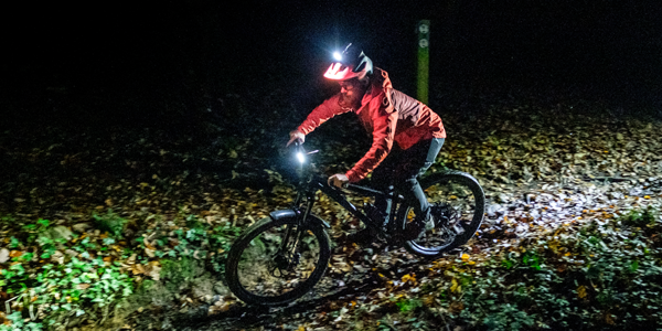 A bright rear light from Moon is a great way to be seen on the road or on the trail