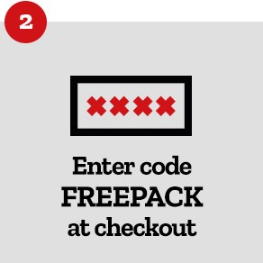 Step 2: Enter Code FREEPACK at Checkout