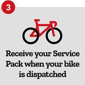 Step 3: Receive Your Service Pack When Your Bike is Dispatched