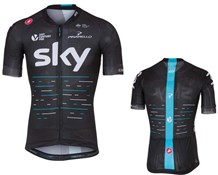Castelli Team Sky Aero Race 5.1 FZ Full Zip Short Sleeve Cycling Jersey