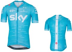 Castelli Team Sky Aero Race 5.1 FZ Full Zip Short Sleeve Cycling Jersey