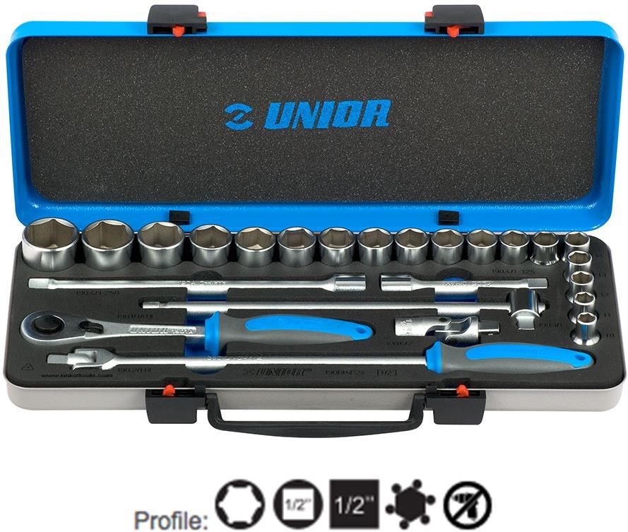 Unior Socket Set 1/2" in Metal Box - 190BI6P24 product image
