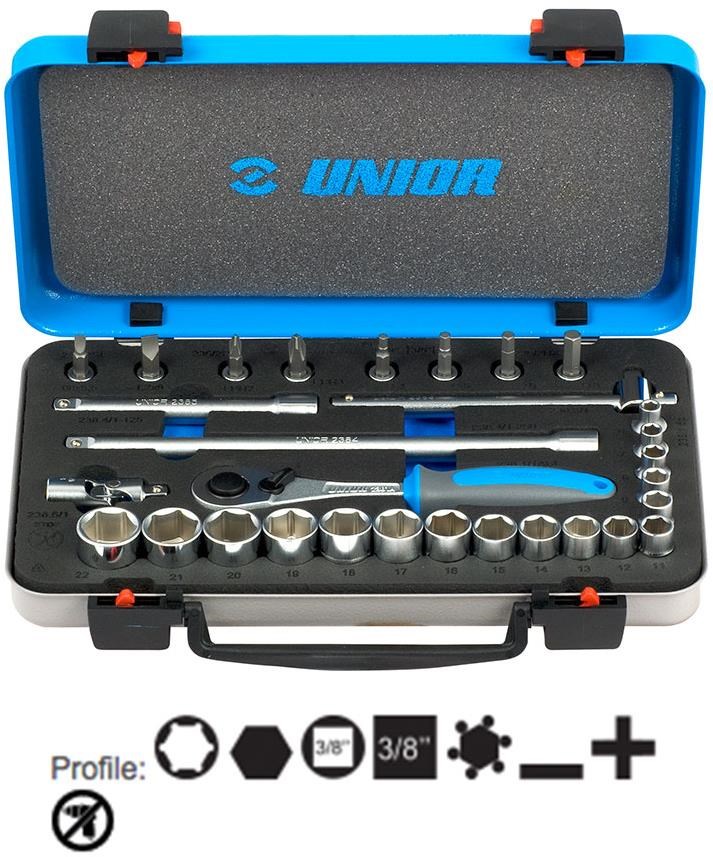 Unior Socket Set 3/8" In Metal Box product image