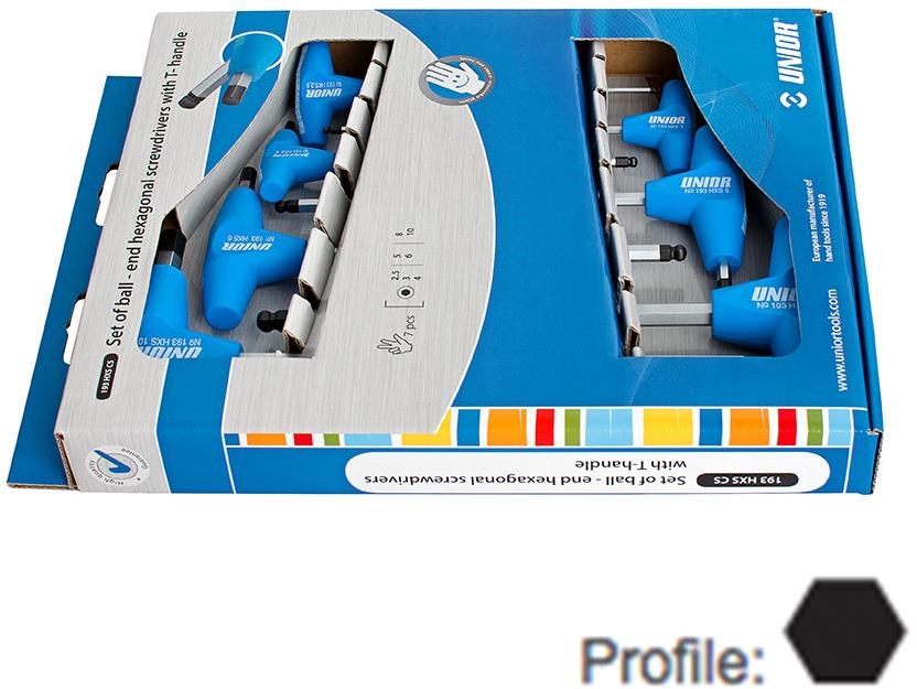 Unior Set Of Hexagonal Head Screwdrivers With T-Handle In Carton Box - 193HXCS product image