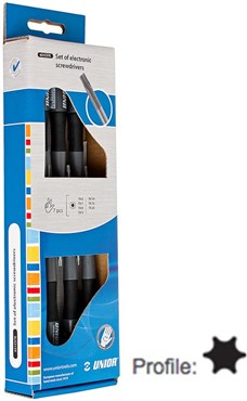 Unior Set Of Electronic Screwdrivers With TX Profile In Carton Box - 621CS7E