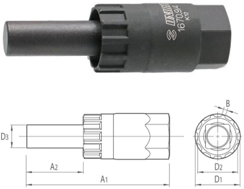 Cassette Lockring Tool with 12mm Guide image 1