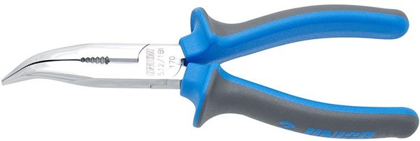 Unior Long Nose Pliers With Side Cutter and Pipe Grip Bent - 512/1BI Unior Long Nose Pliers With Side Cutter and Pipe Grip Bent - 512/1BI