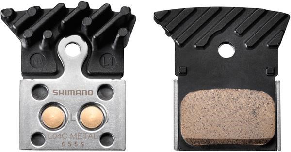 Shimano L04c Disc Brake Pads, Alloy Backed With Cooling Fins, Metal Sintered