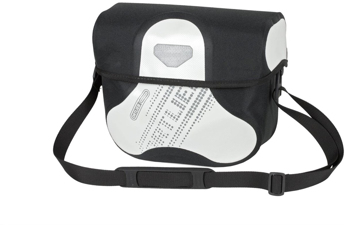 Ortlieb Ultimate 6 Black n White Handlebar Bag With Magnetic Lid product image