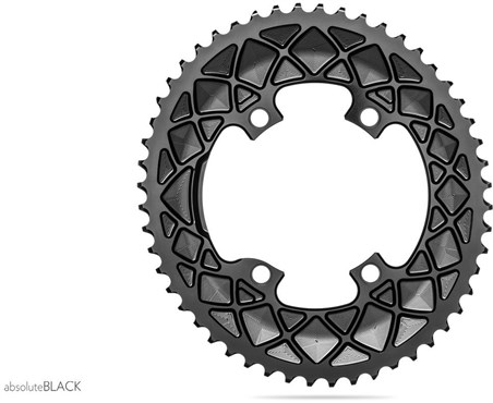 absoluteBLACK Oval 110BCD 4 Bolt 2X Asymmetric Shimano 9100/8000
