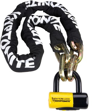 Kryptonite New York Fahgettaboudit Chain and Padlock - Sold Secure Gold