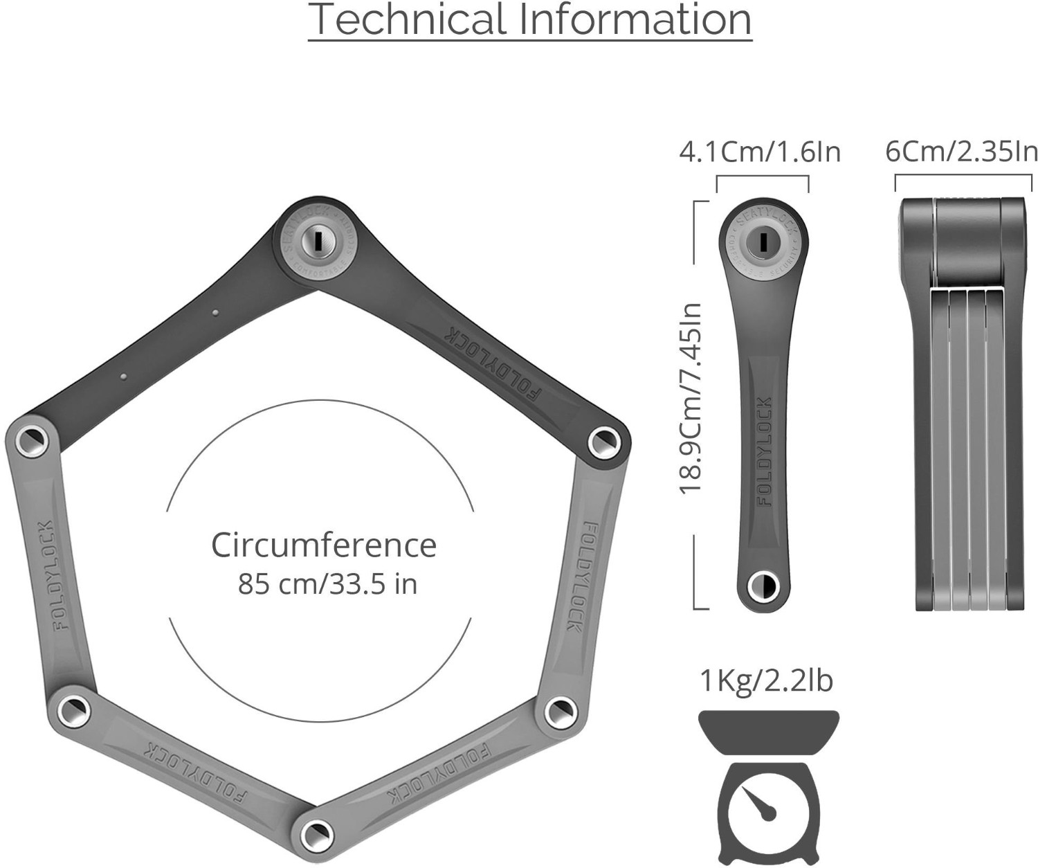 Seatylock Foldylock Compact Folding Bike Lock Tredz Bikes