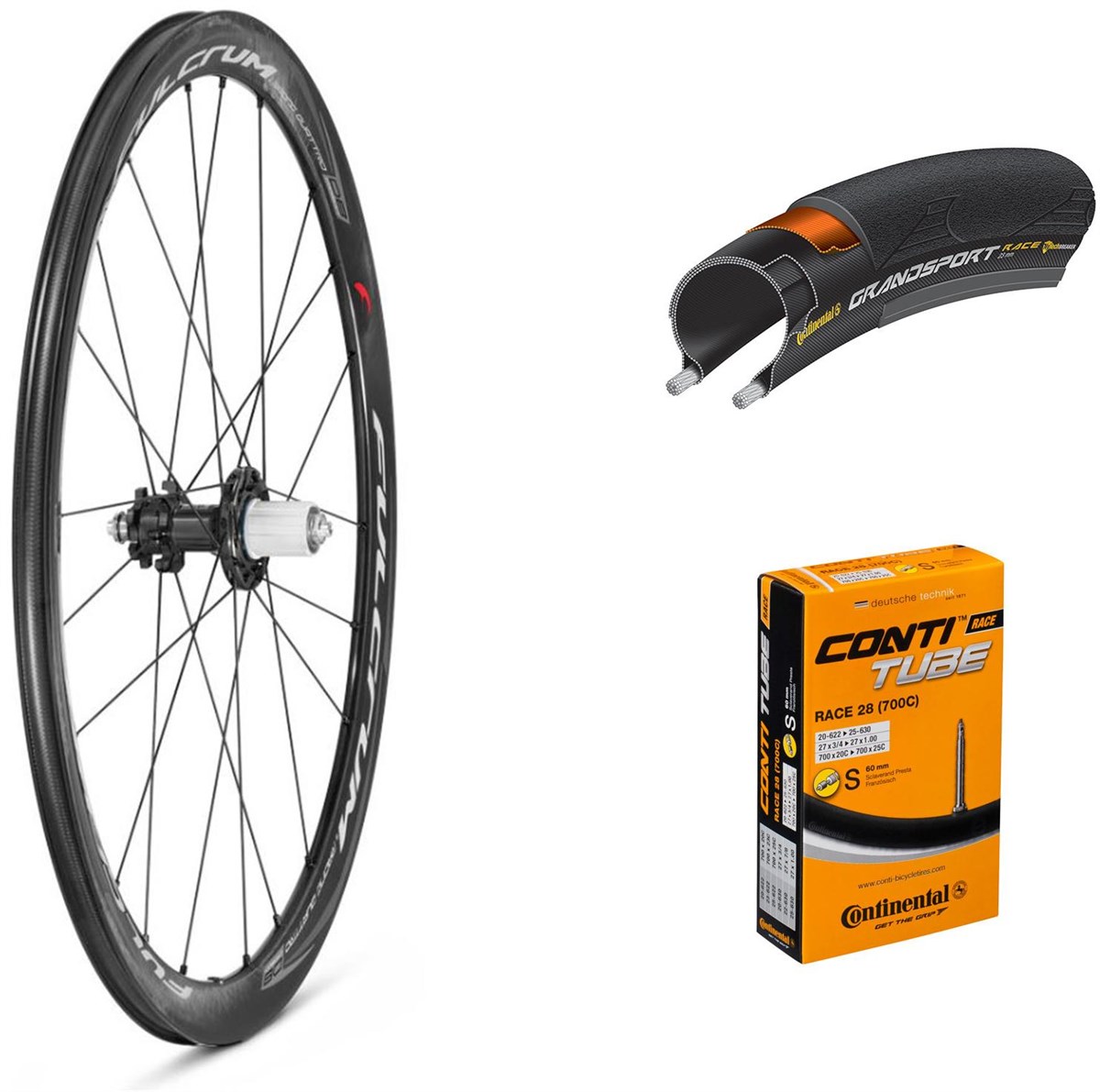 Fulcrum Racing Quattro Carbon Disc 700c Wheelset with Tyres and Tubes product image