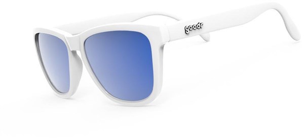 Goodr Original OG Polarized Sunglasses - Iced by Yetis / White / Reflective Blue Lens