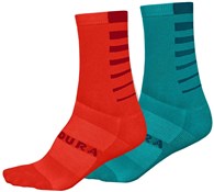 Endura Coolmax Stripe Womens Cycling Socks - Twin Pack