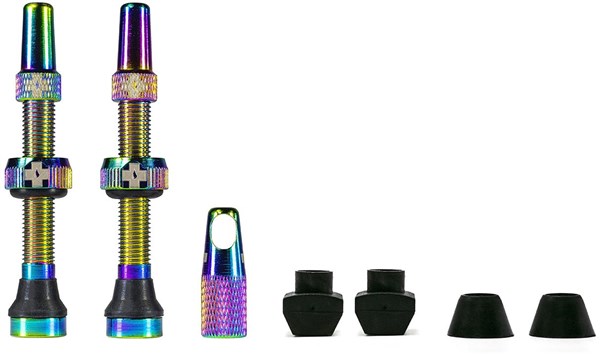 Muc-Off Iridescent Tubeless Presta Valves (Pair)