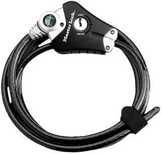 MASTER LOCK Kabelschloss Python, geflochtenes Kabel, verstellbar, 180 x 1 cm | schwarz