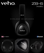 Veho ZB-6 Wireless Bluetooth Headphones with Microphone/Remote Control & Wired Option
