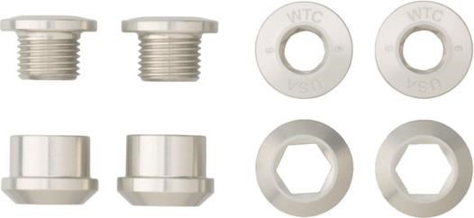 Wolf Tooth Set of 4 Chainring Bolts+Nuts for 1X - 4 pcs. Nickel 6mm product image