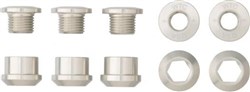 Wolf Tooth Set of 5 Chainring Bolts+Nuts for 1X - 5 pcs. Nickel 6mm