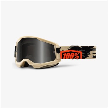 100% Strata 2 Sand MTB Cycling Goggles - Smoke Lens