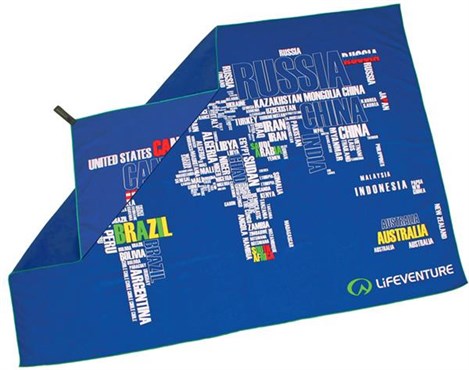 Lifeventure SoftFibre Printed Towel - Giant - World in Words Lifeventure SoftFibre Printed Towel - Giant - World in Words