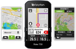 Bryton Rider 750T GPS Cycle Computer with ANT+/BLE HRM / Cadence / Speed Sensor