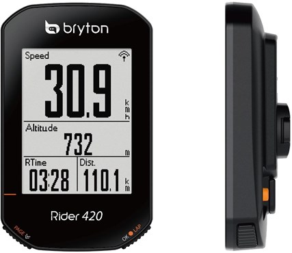 Image of Bryton Rider 420H GPS Cycle Computer Bundle - Black - With HR Monitor}, Black