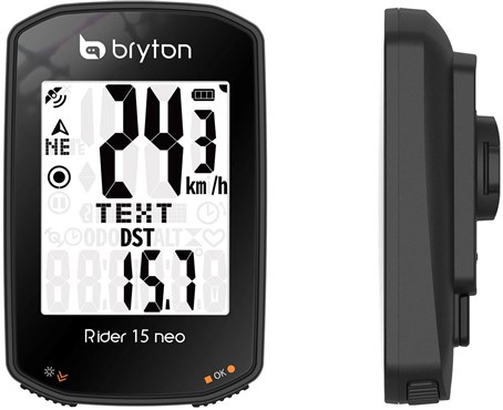 Image of Bryton Rider 15C Neo GPS Cycle Computer Bundle - Black - With Cadence Sensor, Black